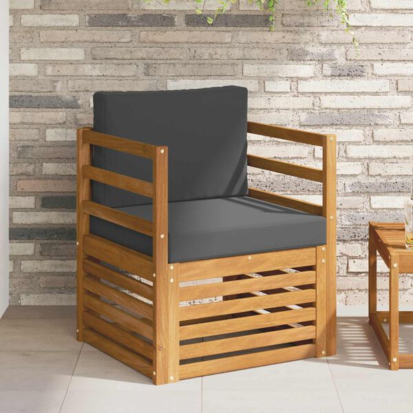 vidaXL Buiten bankenset Massief Acaciahout en Polyester Naturel