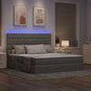 vidaXL Opbergbed met LED met matras Taupe 180 x 200 cm Polyester