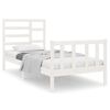 vidaXL Bedframe massief hout wit 75x190 cm