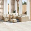 vidaXL Tuinbankenset met kussen 13 pcs Beige poly rattan