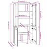 vidaXL Hoge kast HAMAR massief grenenhout wit