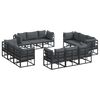 vidaXL Tuin Sofa Set met kussen 12 pcs Zwart Aluminium