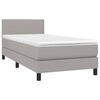 vidaXL Boxspring met matras stof lichtgrijs 80x200 cm