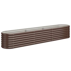 vidaXL Plantenbak 224x40x36 cm gegalvaniseerd staal bruin