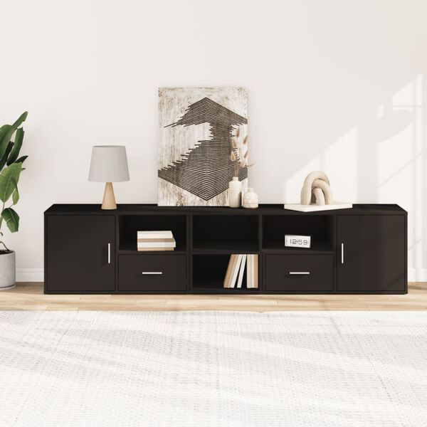 vidaXL Hoekkast 200x40x45 cm bewerkt hout zwart