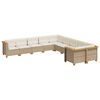 vidaXL 10-delige Loungeset met kussens poly rattan beige