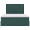 vidaXL Opbergbed met LED met matras Donkergroen 140 x 200 cm Fluweel