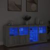 vidaXL Dressoir met LED-verlichting 164x37x67 cm grijs sonoma eiken