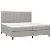 vidaXL Boxspring met matras en LED stof lichtgrijs 200x200 cm