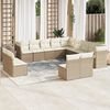 vidaXL 13-delige Loungeset met kussens poly rattan beige