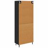 vidaXL Highboard met lade 2 pcs Zwart Eiken Geengineerd Hout en Glas
