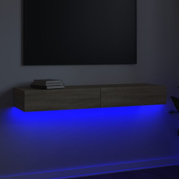 vidaXL Tv-meubel met LED-verlichting 120x35x15,5 cm sonoma eikenkleur