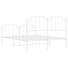 vidaXL Bedframe met hoofd- en voeteneinde&nbsp;metaal wit 140x190 cm