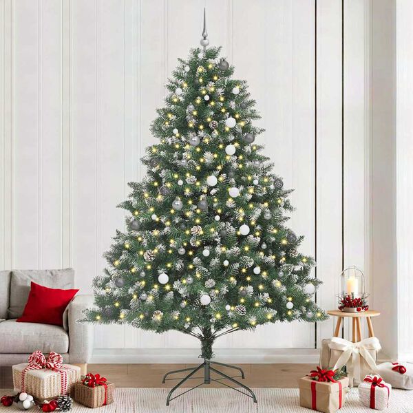 vidaXL Kunstkerstboom met 300 LED Groen 240 cm PVC en Plastic en Staal