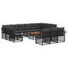 vidaXL Buiten bankenset 14 st Zwart en Donkergrijs Polyester