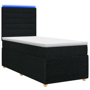 vidaXL LED Boxspring Bed met Matras Zwart 80 x 200 cm Stof