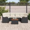 vidaXL Tuinbankenset met kussen 7 pcs Zwart poly rattan