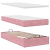 vidaXL Ottoman bed met matrassen 200x200cm fluweel roze