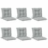 vidaXL Stoelkussens 6 st lage rug 100x50x7 cm stof lichtgrijs