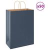 vidaXL Papieren zakken 50 st met hengsels 32x17x44 cm blauw
