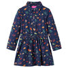 vidaXL Kinderjurk met lange mouwen 128 marineblauw