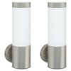 vidaXL Buiten Wandlamp 2 pcs Zilver 12 x 8,5 x 27 cm