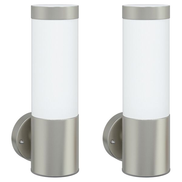 vidaXL Buiten Wandlamp 2 pcs Zilver 12 x 8,5 x 27 cm