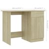 vidaXL Bureau 100x50x76 cm bewerkt hout sonoma eikenkleurig