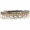 vidaXL 13-delige Tuinset met kussens poly rattan gemengd beige
