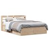 vidaXL Bedframe met hoofdbord massief grenenhout 140x190 cm