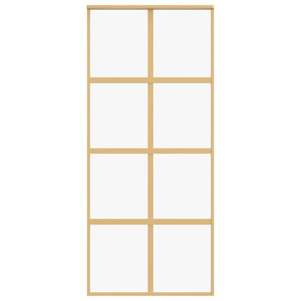 vidaXL Schuifdeur 90x205 cm helder ESG-glas en aluminium goudkleurig