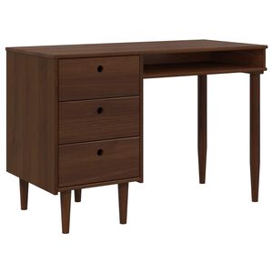 vidaXL Bureau BILBAO Donkerkaramel 114 x 53 x 75 cm