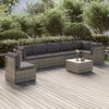 vidaXL 8-delige Loungeset met kussens poly rattan grijs