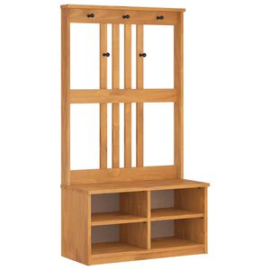 vidaXL Kapstok SANDNES 87x40x159,5 cm massief grenenhout