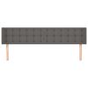vidaXL Hoofdbord met randen 203x16x78/88 cm kunstleer grijs