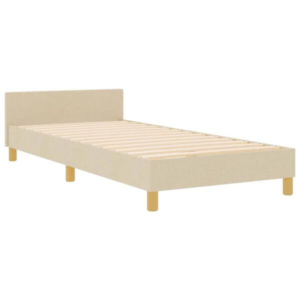 vidaXL Bedframe met hoofdeinde Cr&egrave;me 90 x 200 cm Stof