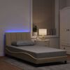 vidaXL Bedframe zonder matras "Hanko" 100x200 cm stof crèmekleurig