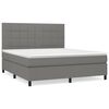 vidaXL Boxspring met matras stof donkergrijs 160x200 cm