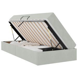 vidaXL Opbergbed met matras met matras Lichtgrijs 90 x 200 cm Fluweel