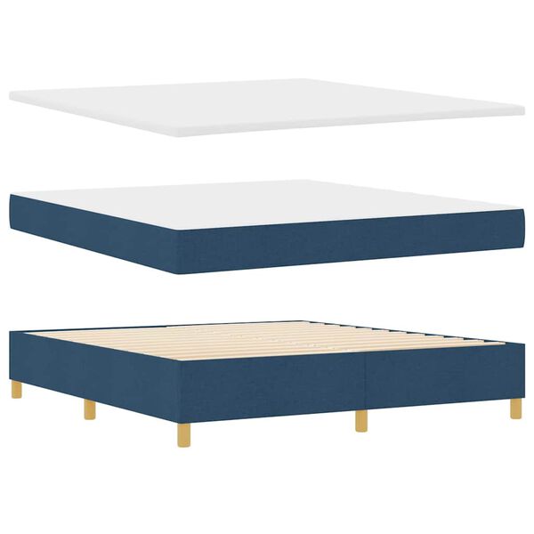vidaXL Boxspringbed met matras met hoofdeinde Blauw 180 x 200 cm Stof