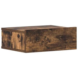 vidaXL Nachtkastje zwevend 40x30x15 cm bewerkt hout gerookt eikenkleur
