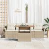 vidaXL Tuin Sofa Set met kussen 5 pcs beige en cr&egrave;mekleurig
