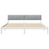 vidaXL Bedframe Wit en lichtgrijs 200 x 200 cm Massief grenenhout