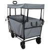 vidaXL Vouwbare winkelwagentje met remmen Grijs 105 x 56,5 x 116 cm