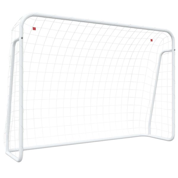 vidaXL Voetbaldoel met net 214x75x152 cm staal en polyester wit