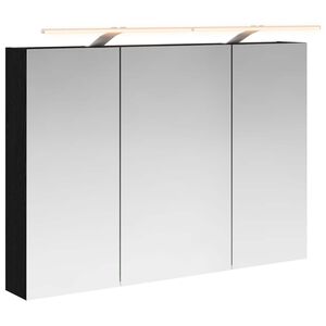 vidaXL Badkamer spiegelkast met plank Zwart Eiken 100 x 14,5 x 70 cm