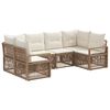vidaXL Tuinbankenset 6 st 6-Aantal zitplaatsen Beige poly rattan