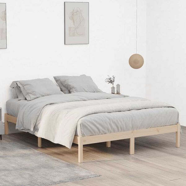 vidaXL Bedframe zonder matras massief grenenhout 193x203 cm kingsize