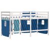 vidaXL Kinderhoogslaper met gordijnen 90x200 cm grenenhout blauw