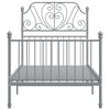 vidaXL Bedframe metaal grijs 100x200 cm